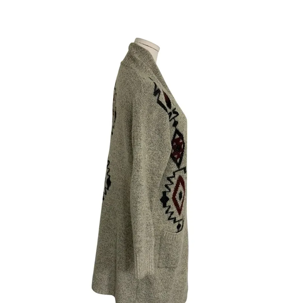 Debut size medium knit cardigan open front pockets Aztec tribal Southwestern - Picture 3 of 9